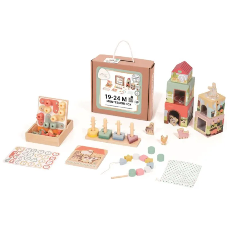 eliNeli Montessori Box 19-24 m σετ παιχνιδιών από ξύλο