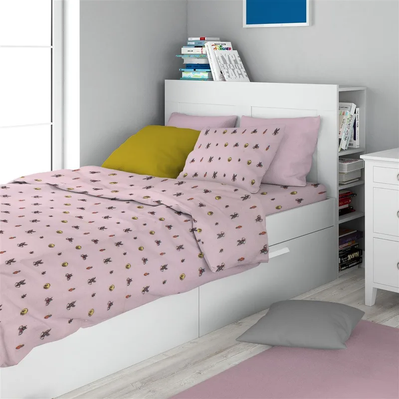 Σετ Παιδικά Σεντόνια Μονά 3 Τεμαχίων Dimcol Looney Tunes 39 160X240 Ροζ