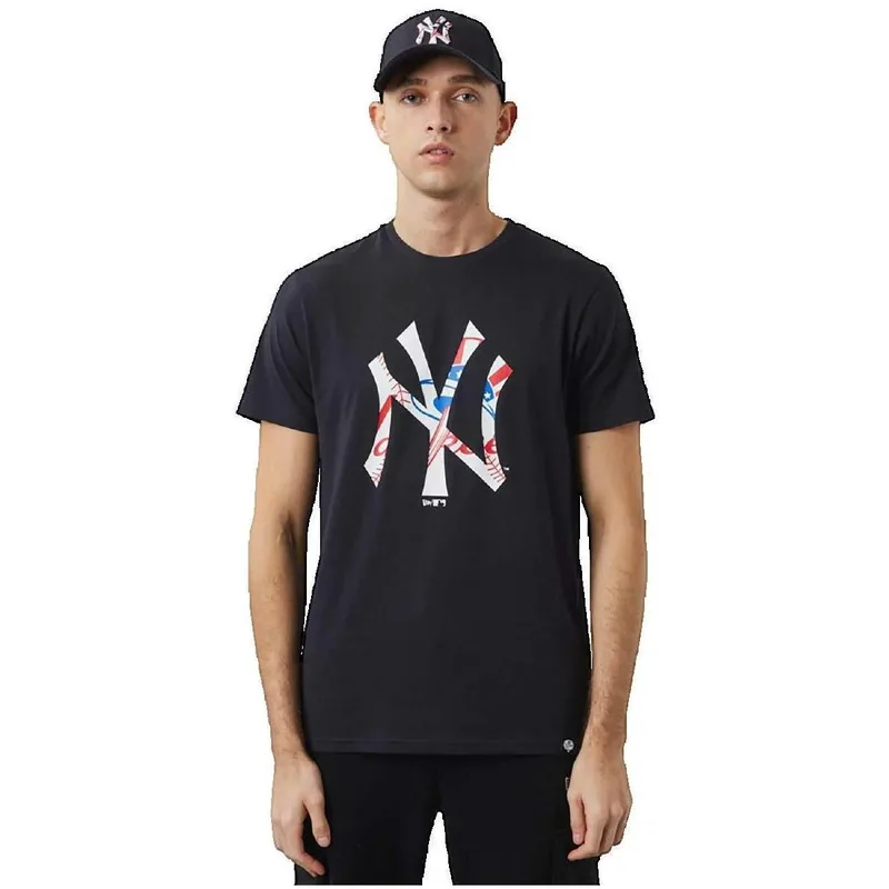 T-shirt με κοντά μανίκια New-Era T-shirt New Era MLB Double Logo Bleu Marine
