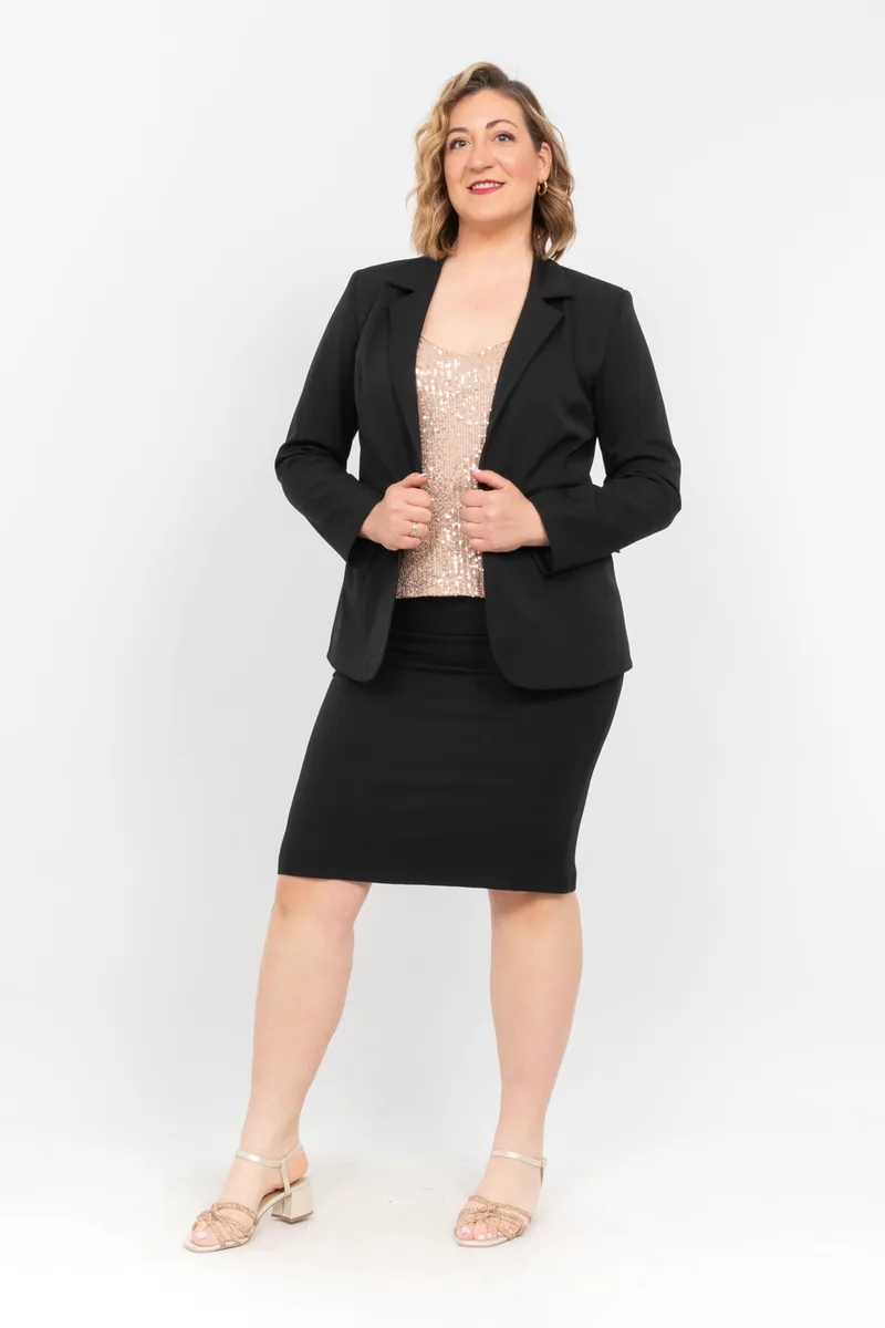 ΣΑΚΑΚΙ PLUS SIZE ΚΟΝΤΟ ΜΕ ΚΟΥΜΠΙ ΜΑΥΡΟ
