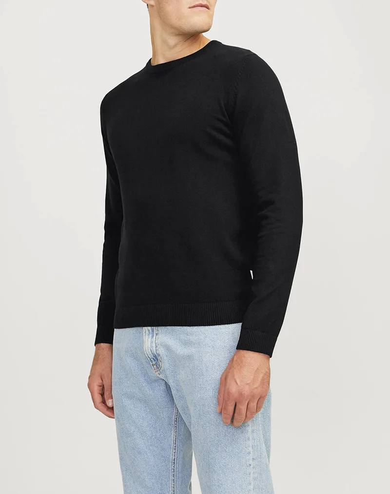 JJ REBEL JREBCALLUM KNIT CREW NECK NOOS 12263734-BLACK Black