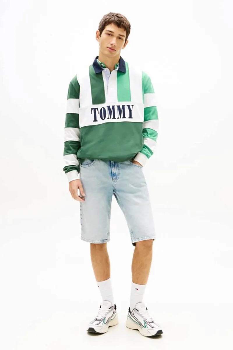Tommy Jeans ανδρική βερμούδα denim Slim Fit "Ronnie" - DM0DM22978 Denim Blue Ανοιχτό