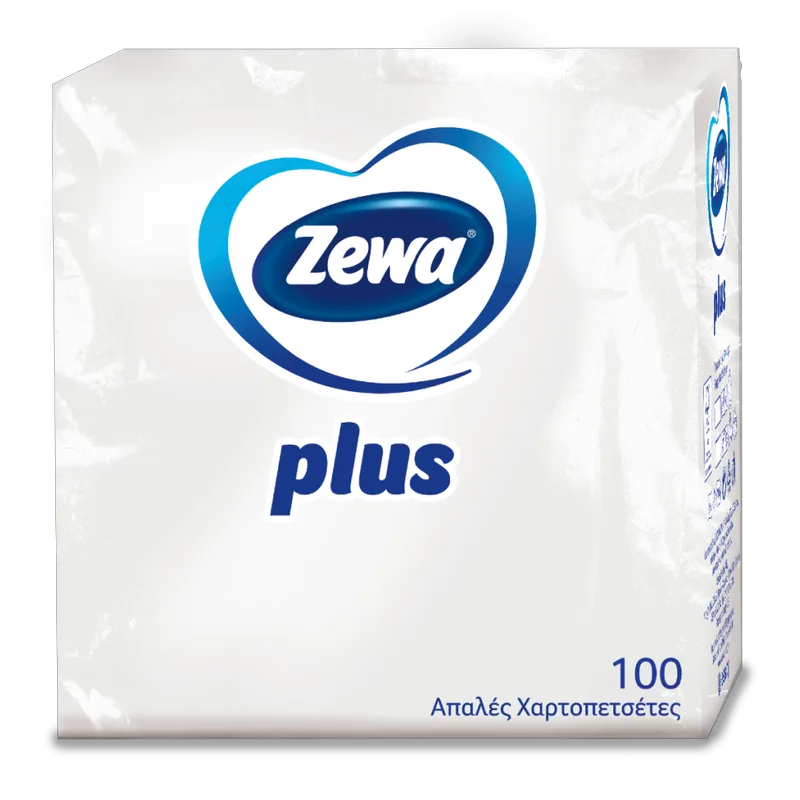 Χαρτοπετσέτες Zewa Plus λευκές 1φυλλες 100τμχ
