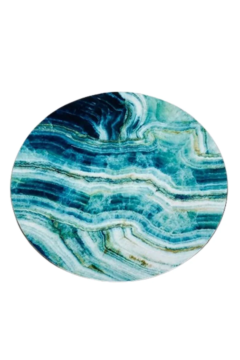 Coincasa πλαστική πιατέλα σερβιρίσματος με marble effect 33 cm - 007240500 Μπλε
