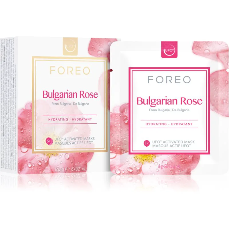 FOREO UFO™ Bulgarian Rose ενυδατική μάσκα 6 x 6 γρ
