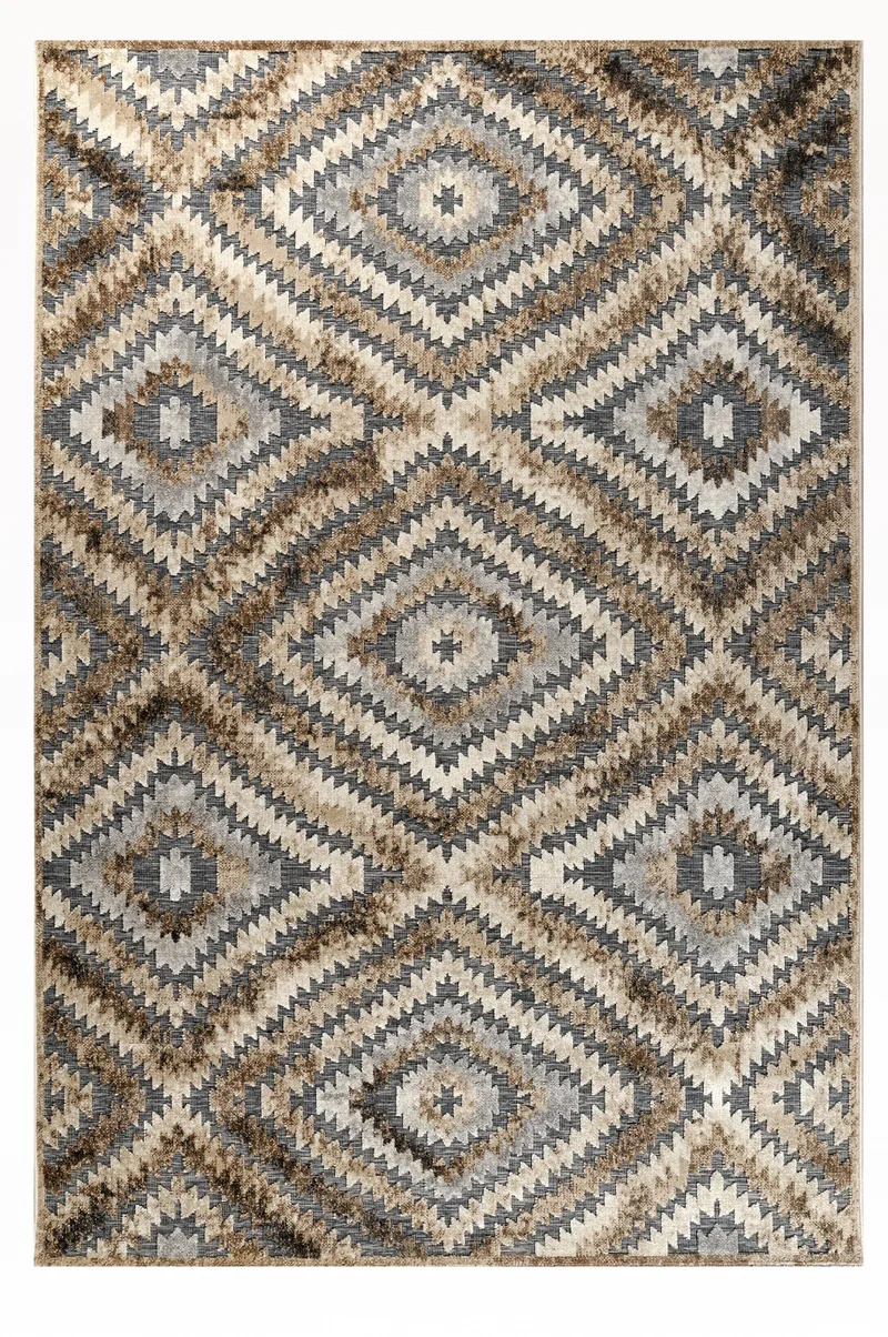 Χαλί BOHEME 00008-ΚΑΦΕ-ΓΚΡΙ Tzikas Carpets 133x190
