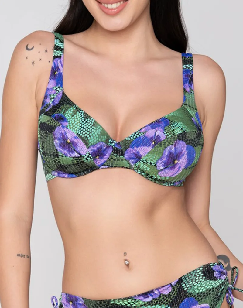LUNA Blossom unpadded big size balconette full cup 94724-45 Mixed