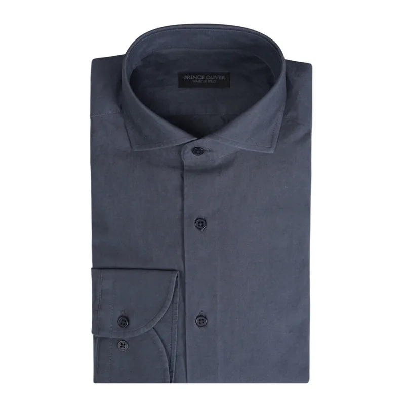 Superior Πουκάμισο Γκρι Σκούρο 100% Fine Cotton (Modern Fit) New Arrival