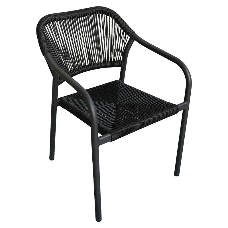 Πολυθρόνα Κήπου ArteLibre MOOREA Ανθρακί Αλουμίνιο/Rattan 58x56x79cm
