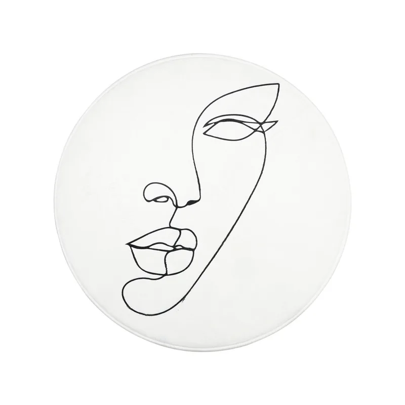 Ταπέτο Μπάνιου Αντιολισθητικό Λευκό Line Art Estia 80x80εκ. 02-18092 (Χρώμα: Λευκό) - estia - 02-18092