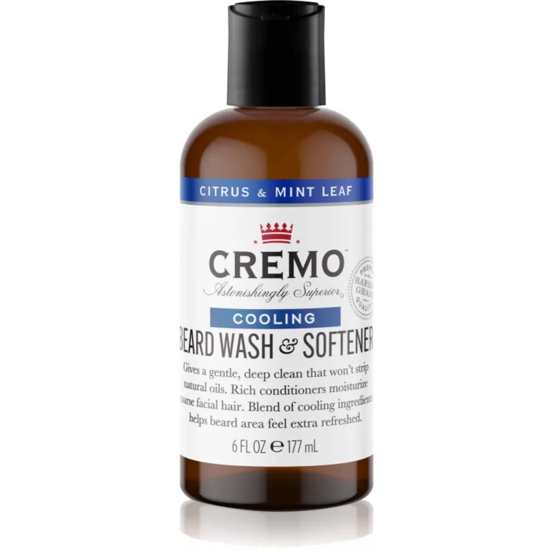 Cremo 2 in 1 Beard Wash & Softener σαμπουάν για τα γένια για άντρες Citrus & Mint Leaf 177 ml