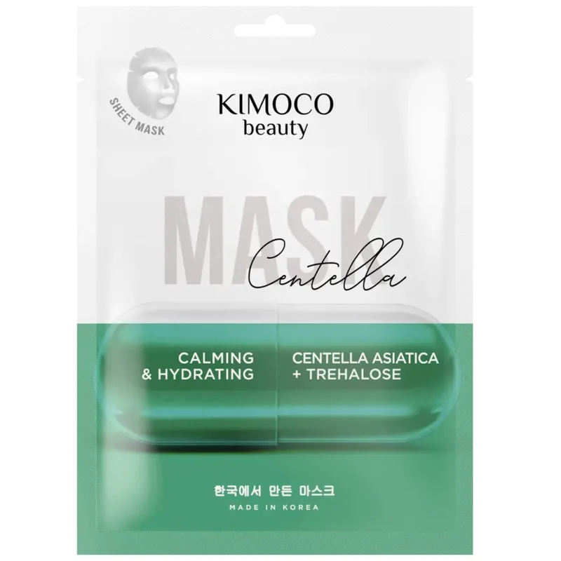 Kimoco Beauty Calming & Hydrating Centella Asiatica & Trehalose Face Sheet Mask Καταπραϋντική & Ενυδατική Μάσκα Προσώπου με Εκχύλισμα Ελαίου Σεντέλλα & Τρεχαλόζη 23ml