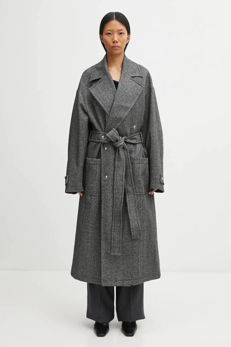 Παλτό με προσθήκη μαλλιού Fiorucci Herringbone Maxi