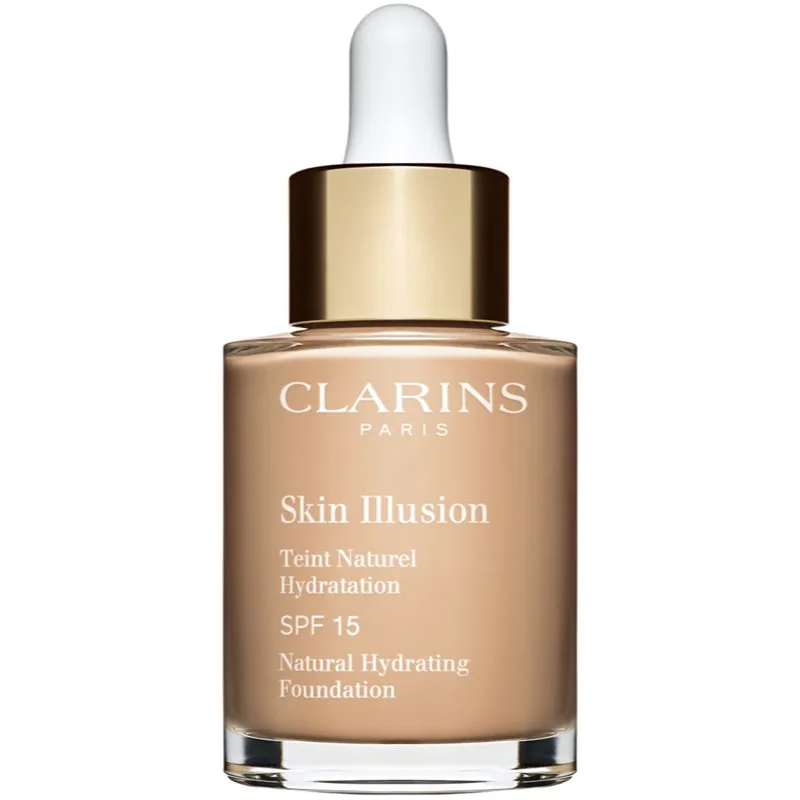 Clarins Skin Illusion Natural Hydrating Foundation λαμπρυντικό ενυδατικό μεικ απ SPF 15 απόχρωση 108.3N Organza 30 ml