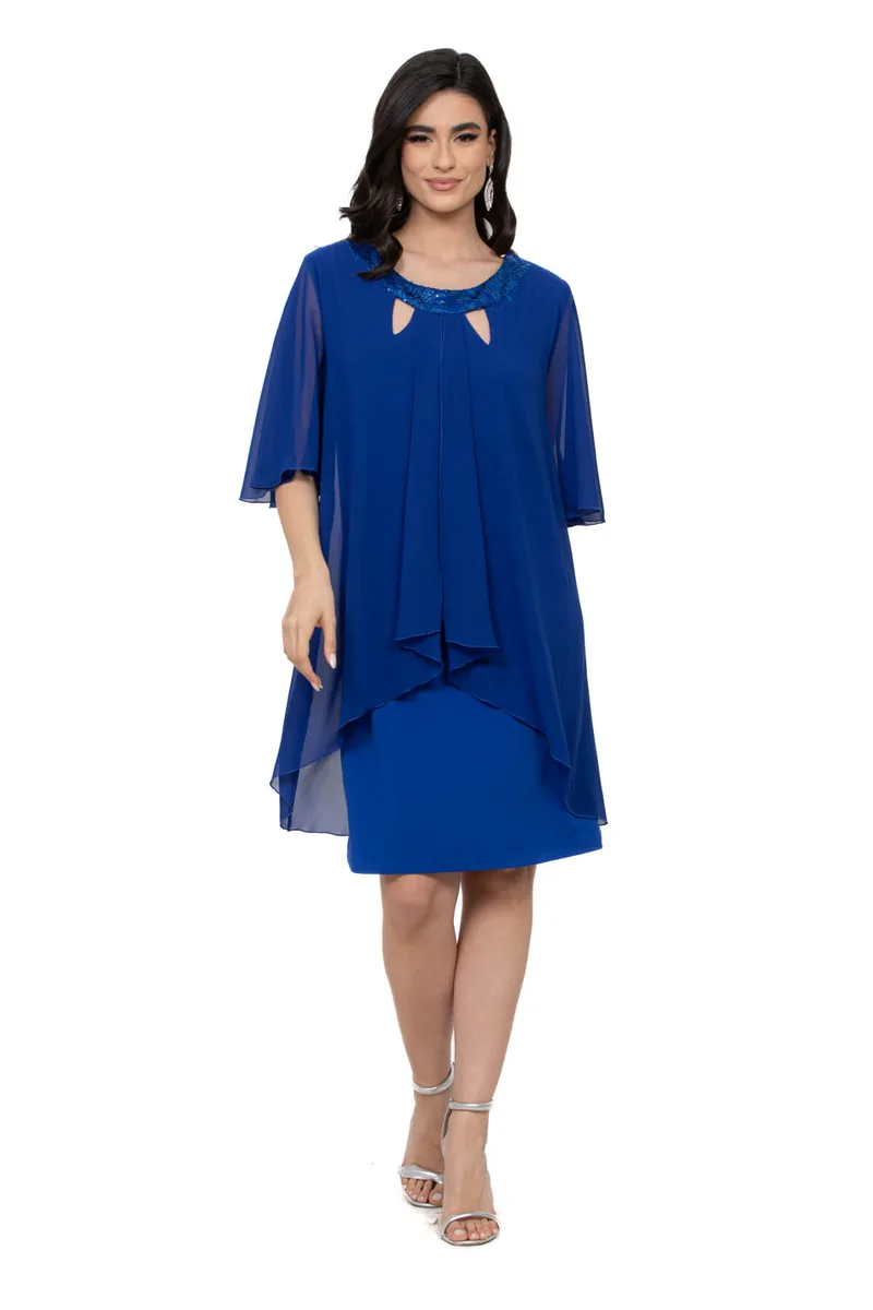 ΦΟΡΕΜΑ PLUS SIZE ΜΙΝΤΙ ΜΕ ΧΥΤΗ ΜΟΥΣΕΛΙΝΑ ΜΠΛΕ ΡΟΥΑ