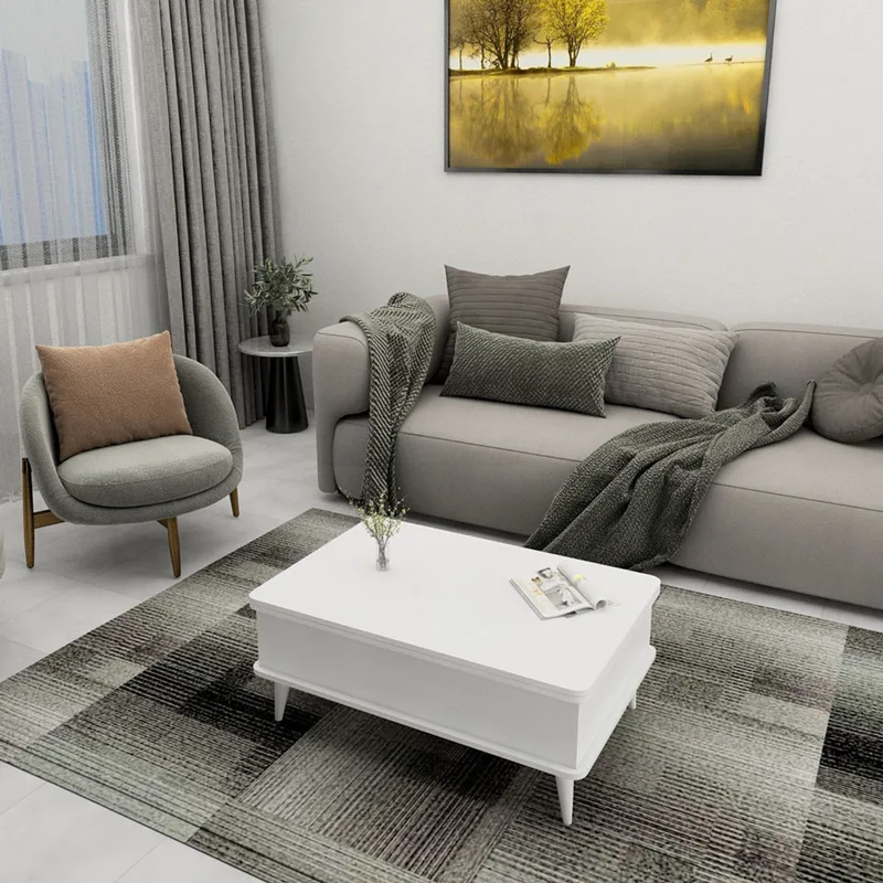 Τραπεζάκι Σαλονιού Dy Ada - White 331Kvn1126 (90x38x60 cm)