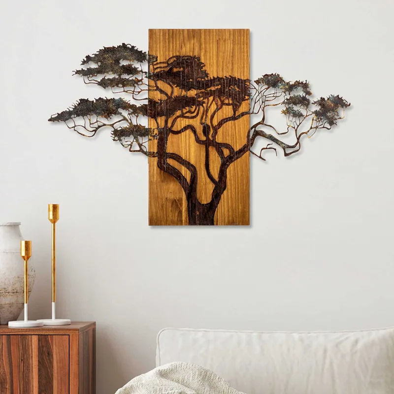 Ξύλινο Διακοσμητικό Τοίχου Acacia Tree - 387-A 899Skl2673 90x58x3 cm