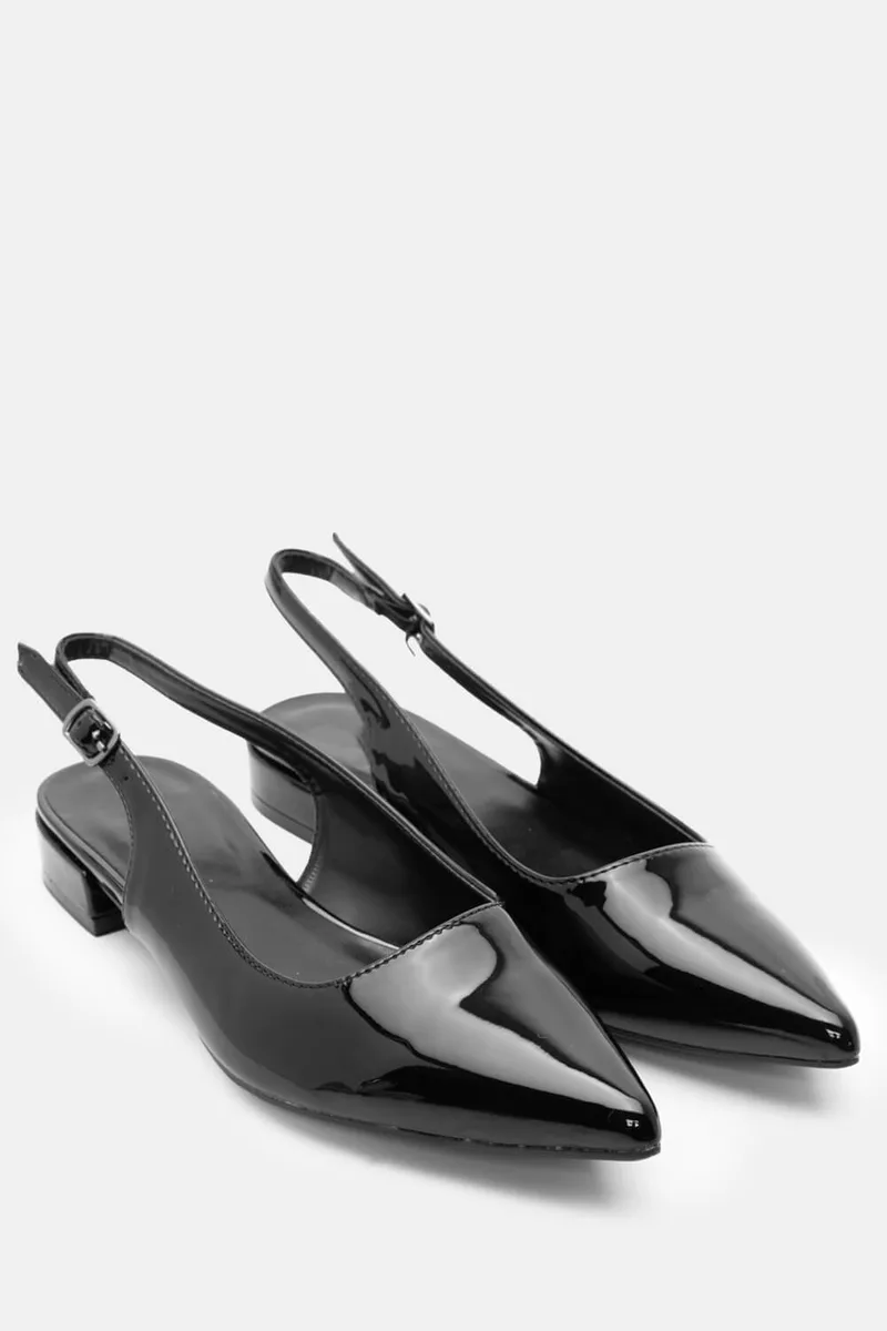 Γοβάκια Λουστρίνι Slingback - Μαύρο-Λουστρίνι