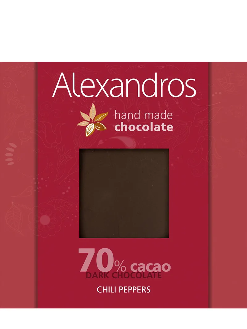 Χειροποίητη σοκολάτα υγείας με τσίλι "Alexandros" 90g>