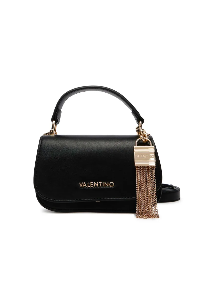 Valentino γυναικεία τσάντα χειρός με μεταλλικό λογότυπο "Iride" - 73LVBS9OU10/IRI Μαύρο