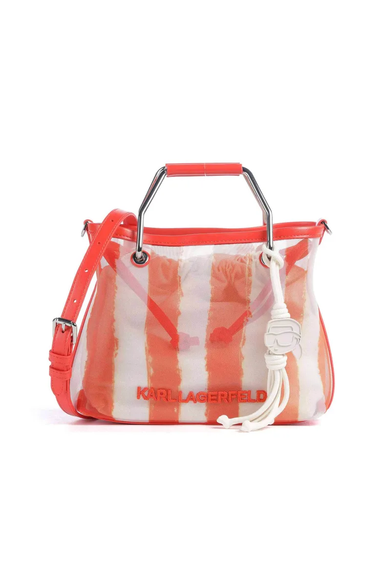 Karl Lagerfeld γυναικεία τσάντα tote "Ikon Mesh Small" - B2W30074 Κοραλί