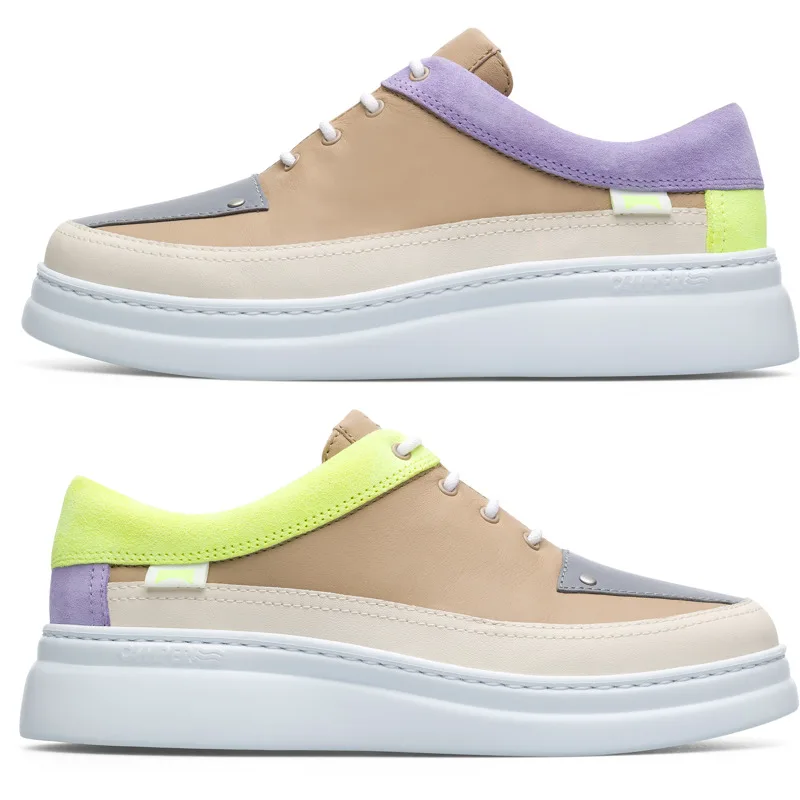 CAMPER Twins - Sneakers Για Γυναικεία - Μπεζ,Κίτρινο,Μοβ, Μέγεθος 38, Smooth leather
