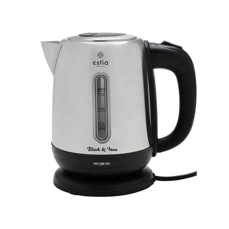 Βραστήρας Ανοξείδωτος Μαύρο/Inox 1.2lt 1630W Estia 06-17248