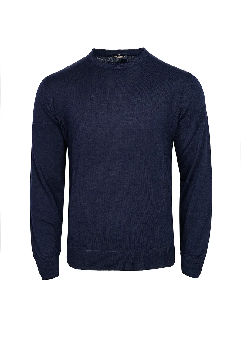 Πλεκτή μπλούζα με Ο-Neck λαιμόκοψη - 10 2140 /400 Blue