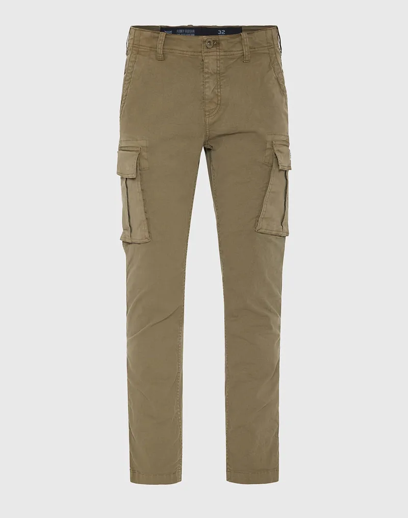 FUNKY BUDDHA Trousers FBM013-002-02-DUSTY KHAKI Khaki