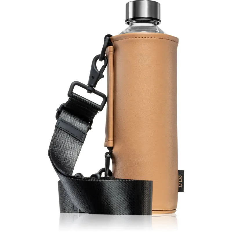 Equa Mismatch Crossbody γυάλινο μπουκάλι νερού + κάλυμμα χρώμα Maple 750 ml