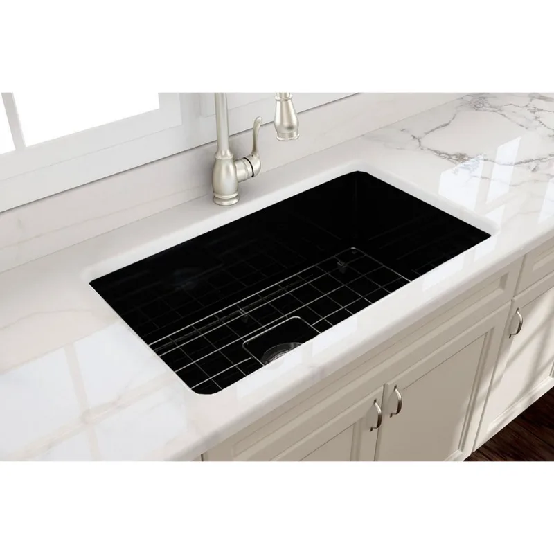 Νεροχύτης Πορσελάνης Bocchi 1362-401 (81x48) Black Matt (Ένθετος ή Υποκαθήμενος)