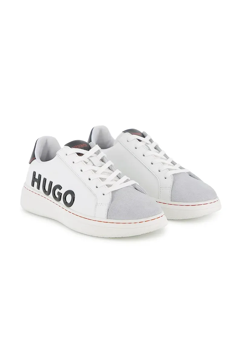 Παιδικά δερμάτινα sneakers HUGO
