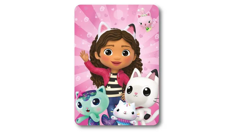 Κουβέρτα Κούνιας Fleece 100x140εκ. DreamWorks Gabby's Dollhouse 30 Ροζ Digital Print DimCol (Ύφασμα: Polyester, Χρώμα: Ροζ, Μέγεθος: Κούνιας) - DimCol - 54462527022