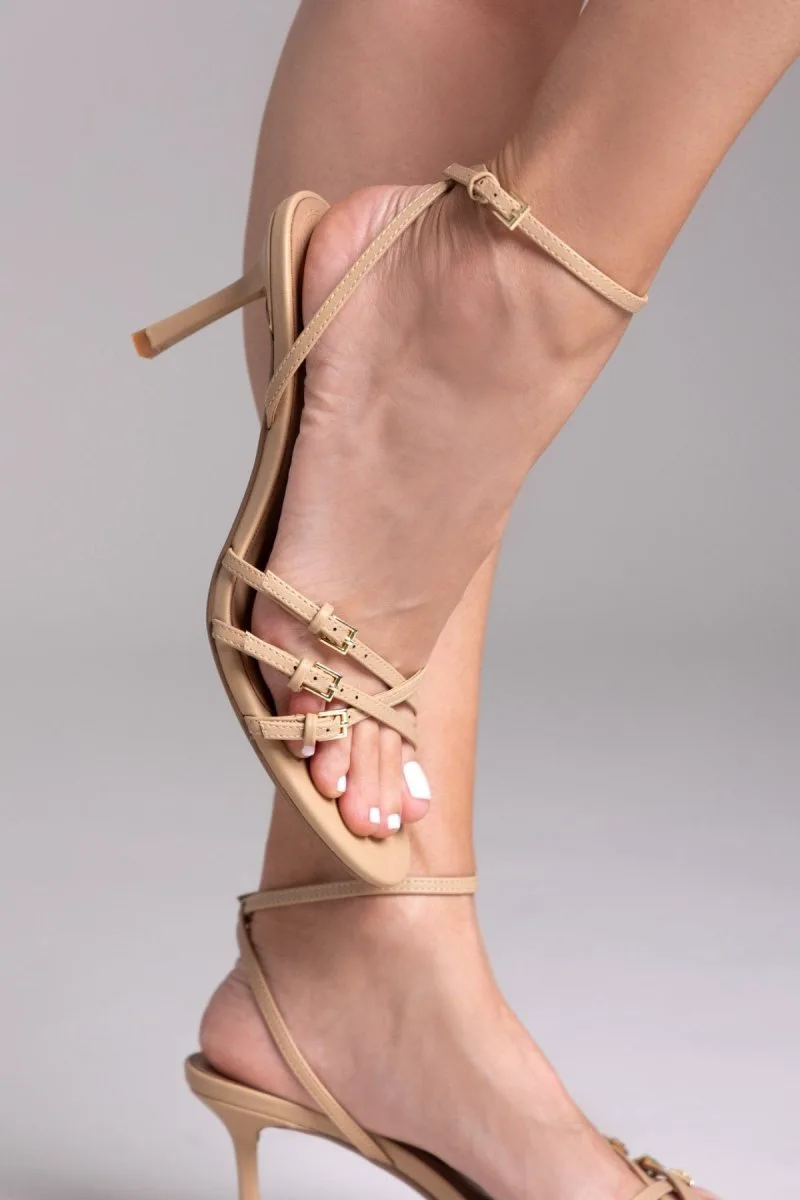 CORINA Thin Strap Sandals - M5340 - Camel