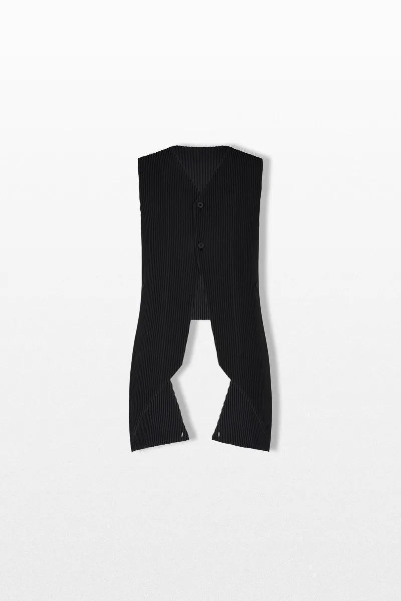 ISSEY MIYAKE Ανδρικό Μαύρο Tuxedo Pleats Vest