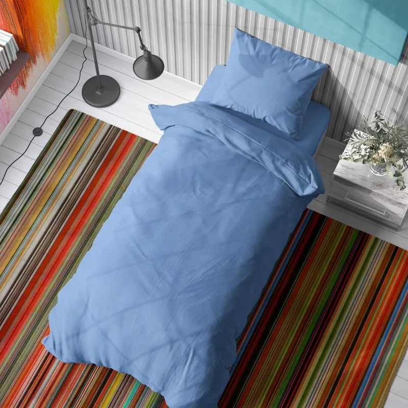 Σετ Σεντόνια Μονά 2 Τεμαχίων Dimcol Solid 498 Sky Blue 160x240