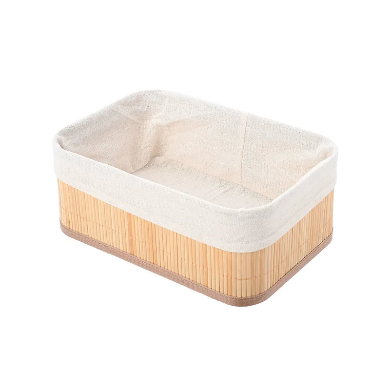 Καλάθι Οργάνωσης Bamboo Essentials 30x20cm Με Επένδυση