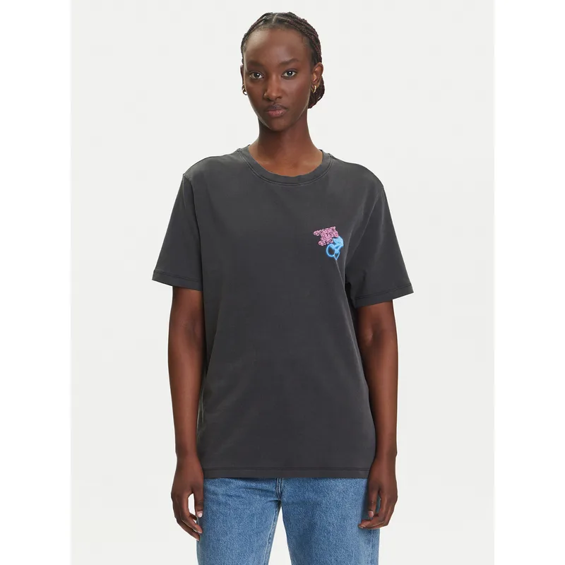 Tommy Jeans T-Shirt Neon DW0DW21358 Γκρι Relaxed Fit