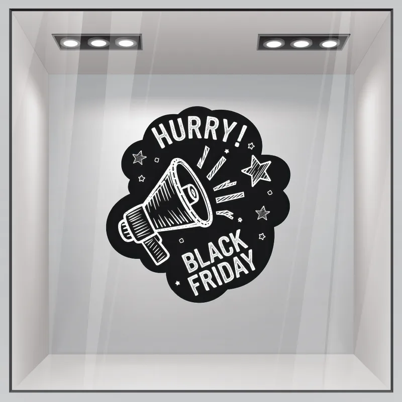 Αυτοκολλητο Εκπτωσεων BLACK FRIDAY HURRY