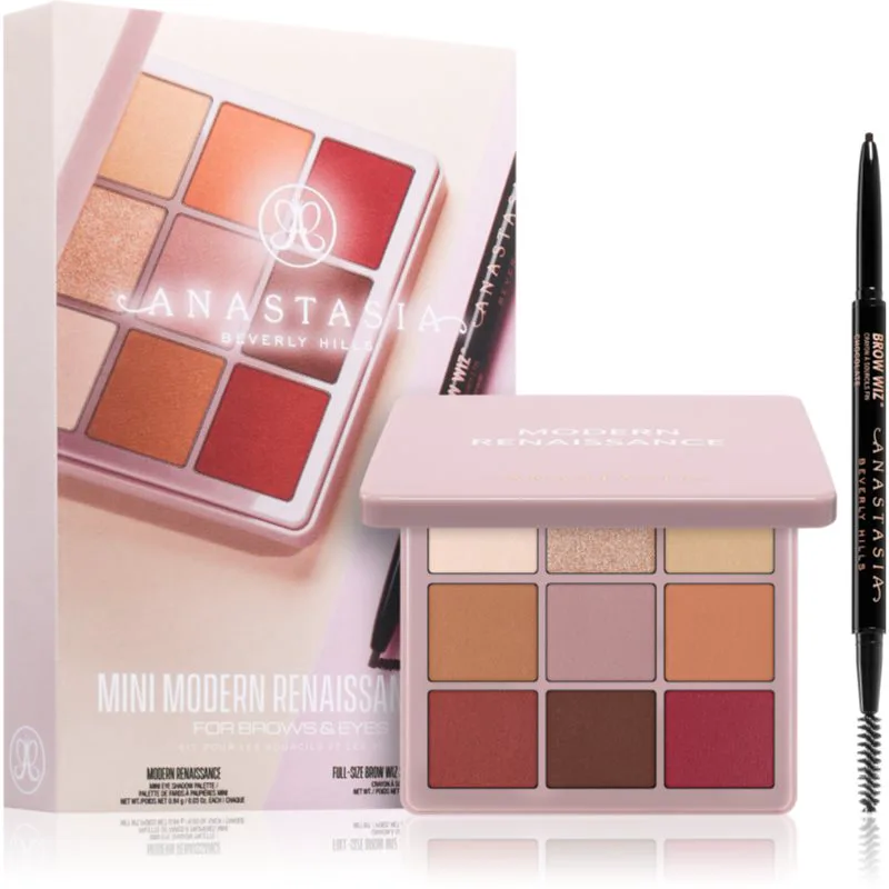 Anastasia Beverly Hills Mini Modern Renaissance Set σετ δώρου για τα μάτια και τα φρύδια απόχρωση Dark Brown Pencil