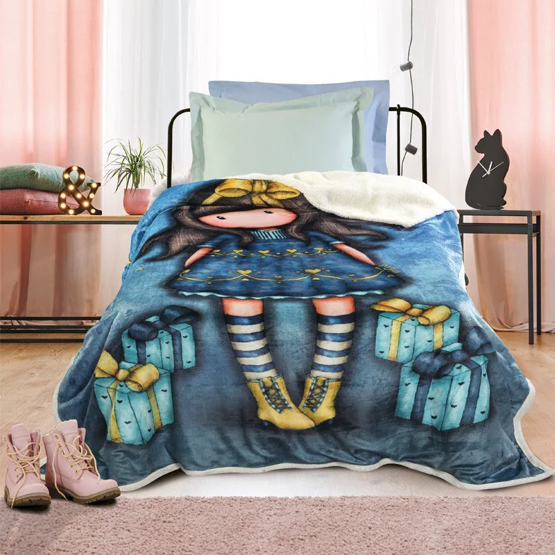 Κουβέρτα Fleece Με Γούνα Sherpa Das Home 5020 Santoro Gorjuss - Just Because 160x220