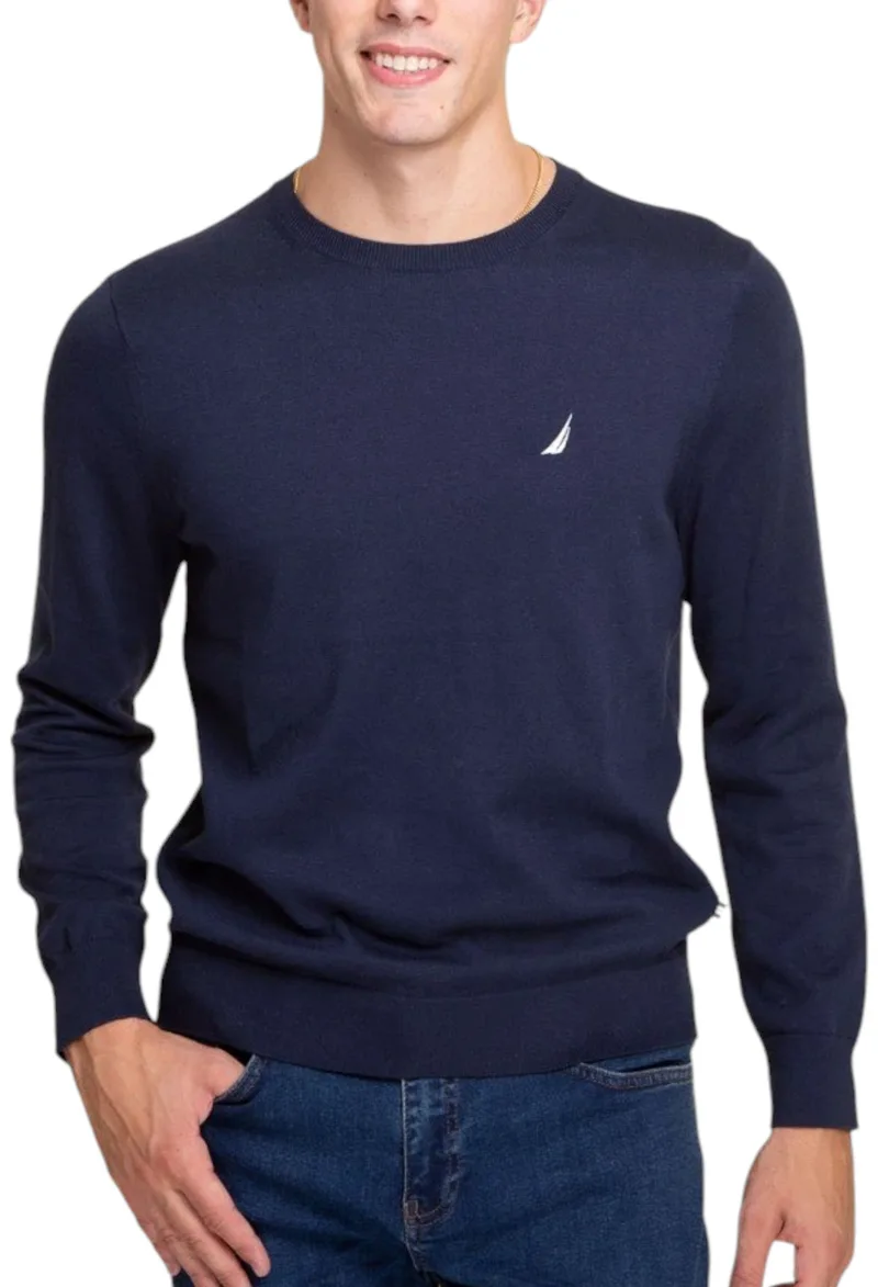 Πουλόβερ Nautica Ριμπ Λαιμόκοψη S47001-4NV-NAVY Ανδρικό