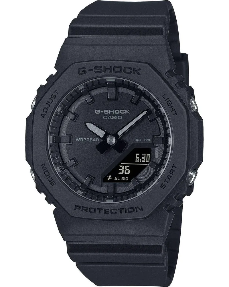 CASIO G-Shock Chronograph - GMA-P2100BB-1AER Black case with Black Rubber Strap