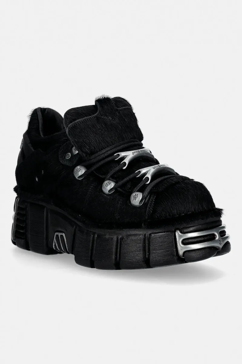 Σουέτ sneakers New Rock PELO NEGRO, TOWER NEGRO ACERO + lateral + p