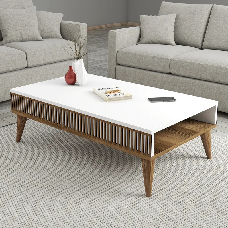 Τραπέζι Σαλονιού Milan - Walnut, White 845Hct2886 (105x34,6x60)