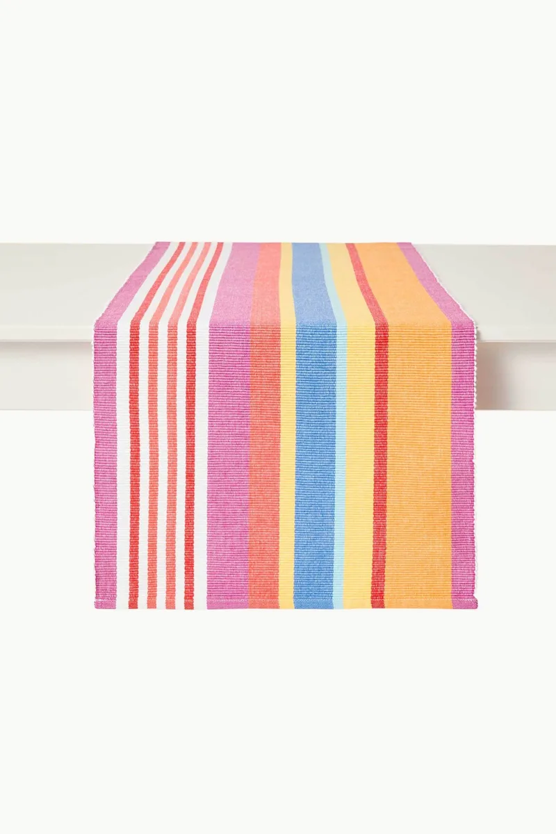 Coincasa βαμβακερό ράνερ με χρωματικές ρίγες 40 x 140 cm - 006816440 Πολύχρωμο