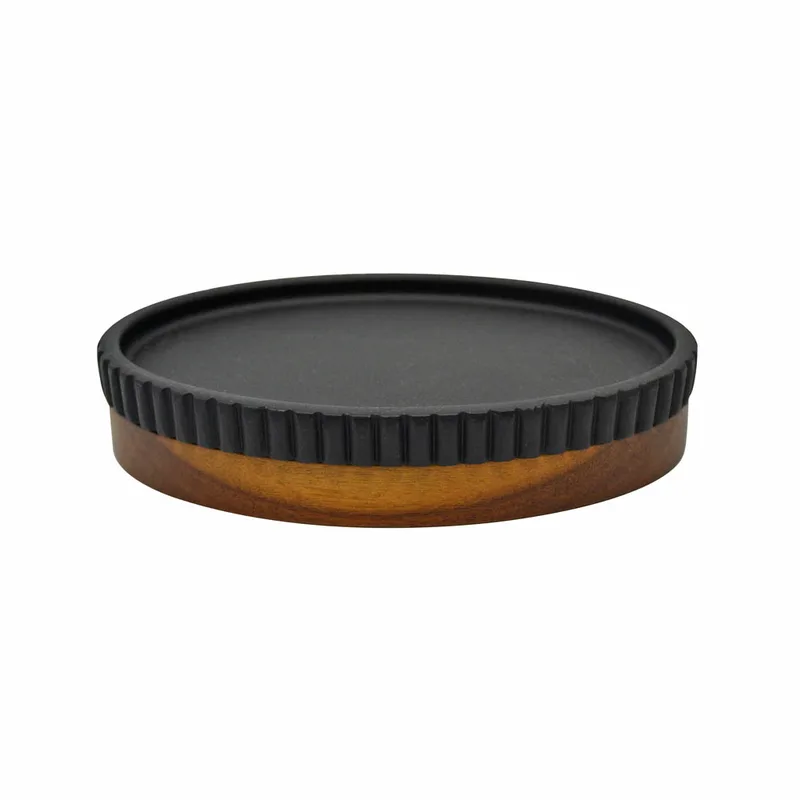 Σαπουνοθήκη Μαύρο Polyester/Ξύλο 9.3x13.8x2.9cm ANKOR