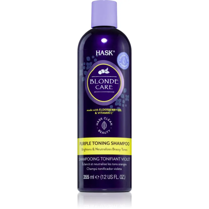 HASK Blonde Care Purple Shampoo Βιολέ σαμπουάν εξουδετέρωση κίτρινων αποχρώσεων 355 ml