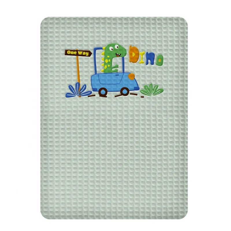 Κουβέρτα Πικέ Αγκαλιάς Adam Home Dinosauros Green 80x110