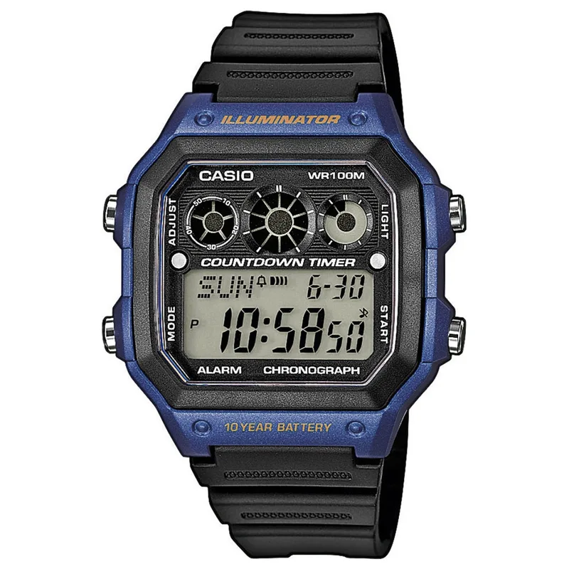 CASIO Sport Black Rubber Strap AE-1300WH-2AVEF